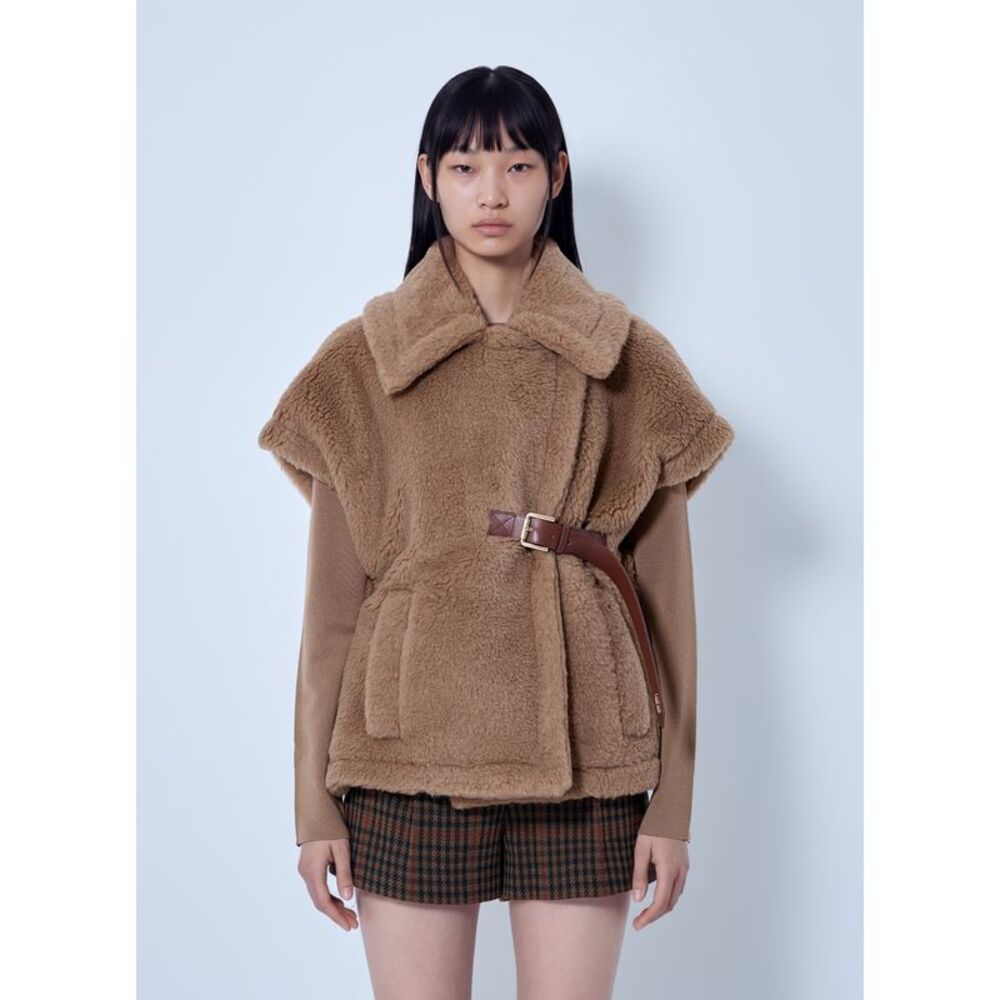 Max Mara Women Belted Teddy Cape